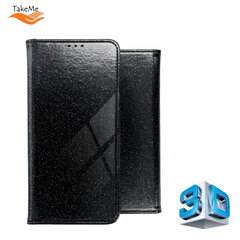 TakeMe 3D-Crystal Shine Magnetic fix Book Case for Samsung Galaxy A72 (A726) 5G Black kaina ir informacija | Telefono dėklai | pigu.lt