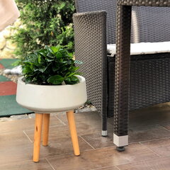 Керамический горшок Ecolite Retro, круглый на деревянных ножках, серый, 44 x 45(А) см цена и информация | Вазоны | pigu.lt