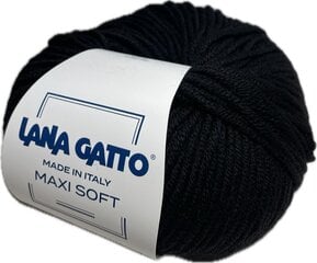 Пряжа Lana Gatto MAXI SOFT 10008, 50г/90м, черный цена и информация | Принадлежности для вязания | pigu.lt