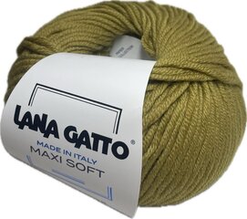 Пряжа Lana Gatto MAXI SOFT 08564,  50г/90м, горчичный цена и информация | Принадлежности для вязания | pigu.lt