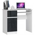 Письменный стол NORE Piksel, левый вариант, белый/темно-серый