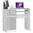 Письменный стол NORE Piksel, левый вариант, белый/светло-серый