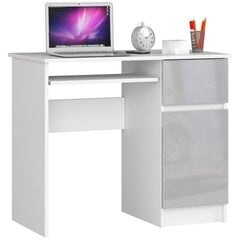 Письменный стол NORE Piksel, правый вариант, белый/светло-серый цена и информация | Компьютерные, письменные столы | pigu.lt