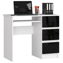 Rašomasis stalas NORE A6, dešininis, baltas/juodas kaina ir informacija | Kompiuteriniai, rašomieji stalai | pigu.lt