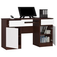Письменный стол NORE A5, тёмно-коричневый/белый цена и информация | Компьютерные, письменные столы | pigu.lt