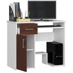 Письменный стол NORE Jay, белый/темно-коричневый цена и информация | Компьютерные, письменные столы | pigu.lt