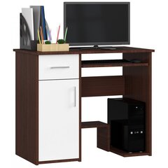 Письменный стол NORE Jay, тёмно-коричневый/белый цена и информация | Компьютерные, письменные столы | pigu.lt