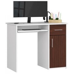 Rašomasis stalas NORE Pin, baltas/tamsiai rudas kaina ir informacija | Kompiuteriniai, rašomieji stalai | pigu.lt