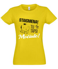 Marškinėliai moterims Staigmena, geltoni kaina ir informacija | Marškinėliai moterims | pigu.lt
