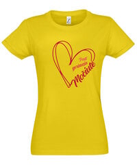 Marškinėliai moterims Visada mylima, geltoni kaina ir informacija | Marškinėliai moterims | pigu.lt