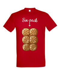 Marškinėliai vyrams Six pack, raudoni kaina ir informacija | Vyriški marškinėliai | pigu.lt