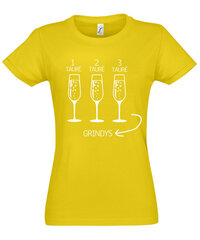 Marškinėliai moterims Šventė, geltoni kaina ir informacija | Marškinėliai moterims | pigu.lt