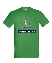 Marškinėliai vyrams Dviratistas, žali kaina ir informacija | Vyriški marškinėliai | pigu.lt