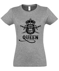 Marškinėliai moterims Karališka beždžionė, pilki kaina ir informacija | Marškinėliai moterims | pigu.lt