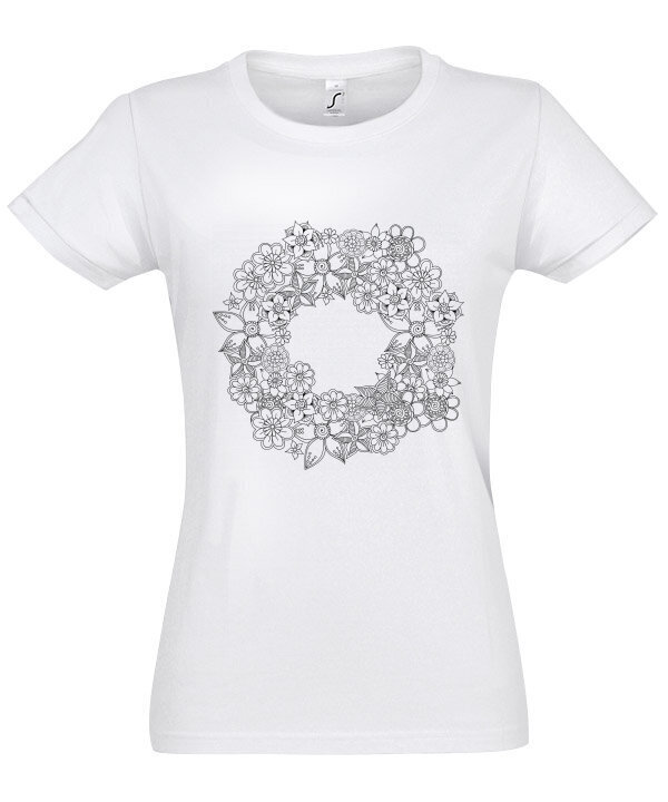 Marškinėliai moterims Vainikas, balti kaina ir informacija | Marškinėliai moterims | pigu.lt