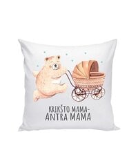 Dekoratyvinė medvilninė pagalvėlė "Antra mama" 40 cm цена и информация | Оригинальные подушки, наволочки | pigu.lt