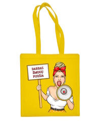 Medvilninis pirkinių krepšys "Darbas puošia" kaina ir informacija | Pirkinių krepšiai | pigu.lt