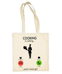 Medvilninis pirkinių krepšys Cooking calling" kaina ir informacija | Pirkinių krepšiai | pigu.lt