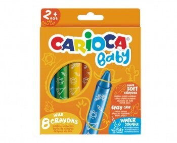 Vaškiniai pieštukai Carioca Baby 2+ , 8 spalvų kaina ir informacija | Piešimo, tapybos, lipdymo reikmenys | pigu.lt