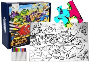 Dėlionė spalvinimui Dinozaurai, 24 d. kaina ir informacija | Piešimo, tapybos, lipdymo reikmenys | pigu.lt