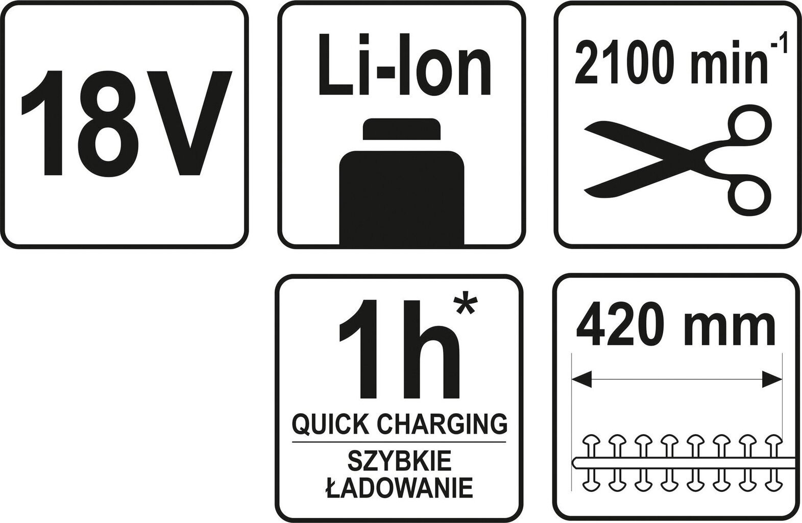 Akumuliatorinės teleskopinės gyvatvorių žirklės 207-274cm 18V (be akumuliatoriaus) Yato (YT-82835) kaina ir informacija | Gyvatvorių, žolės žirklės | pigu.lt