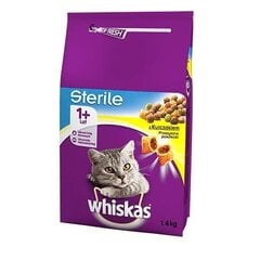 ‎Whiskas Sterile sausas maistas su vištiena sterilizuotoms katėms, 1.4 kg kaina ir informacija | Whiskas Gyvūnų prekės | pigu.lt