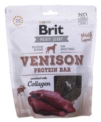 Brit Jerky Venison Protein Bar с олениной, 200 г цена и информация | Лакомства для собак | pigu.lt