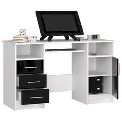 Rašomasis stalas NORE Ana, baltas/juodas kaina ir informacija | Kompiuteriniai, rašomieji stalai | pigu.lt