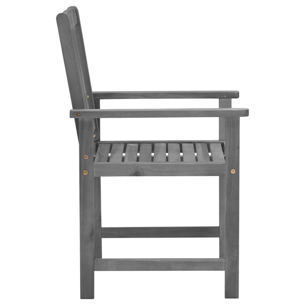 Režisieriaus lauko kėdės su pagalvėlėmis, 4vnt., pilkos kaina ir informacija | Lauko kėdės, foteliai, pufai | pigu.lt