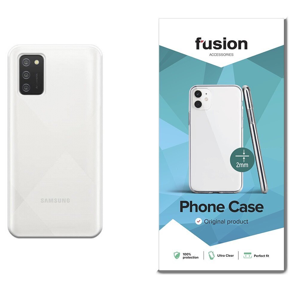 Silikoninis telefono dėklas Fusion ultra clear series 2 mm, skirtas Samsung A025 Galaxy A02S, skaidrus цена и информация | Telefono dėklai | pigu.lt