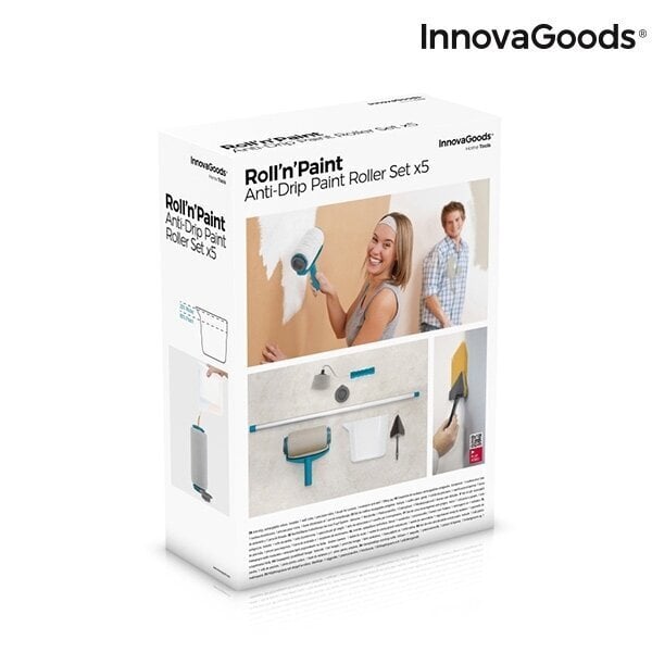 Pakartotinai užpildomų dažų volelių rinkinys Roll'n'paint InnovaGoods 5 Dalys Home Tools kaina ir informacija | Dažymo įrankiai | pigu.lt