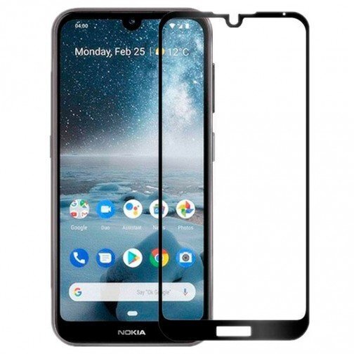 Hallo Full Face 5D / Full Glue Tempered Glass Apsauginis stiklas su rėmeliu Nokia 2.2 Black kaina ir informacija | Apsauginės plėvelės telefonams | pigu.lt