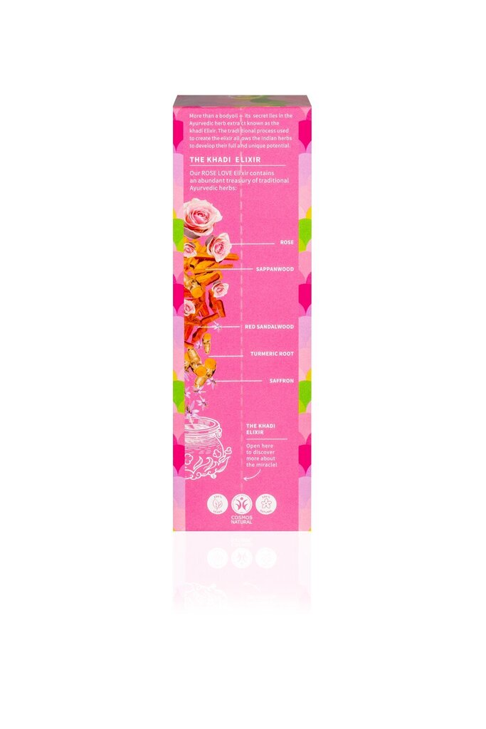 Kūno ir veido odos aliejus Khadi Rose Love Beauty Elixir, 100 ml цена и информация | Kūno kremai, losjonai | pigu.lt