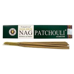 Smilkalų lazdelės Vijayshree Golden Nag Patchouli, 15 g kaina ir informacija | Namų kvapai | pigu.lt