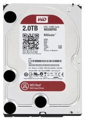 Western Digital Red 2TB 3.5 SATA 6GB/s 64MB (WD20EFRX) цена и информация | Внутренние жёсткие диски (HDD, SSD, Hybrid) | pigu.lt