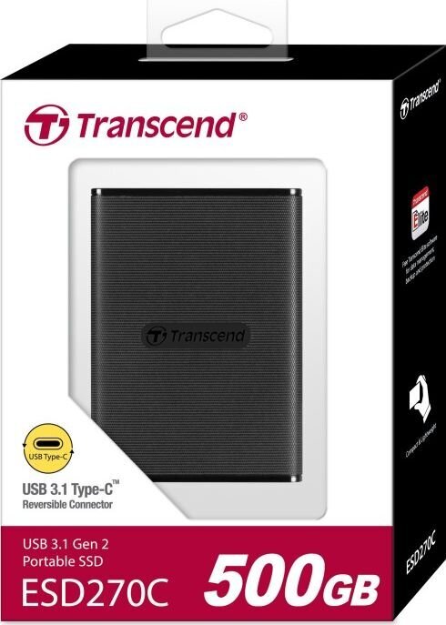 Transcend TS500GESD270C kaina ir informacija | Išoriniai kietieji diskai (SSD, HDD) | pigu.lt