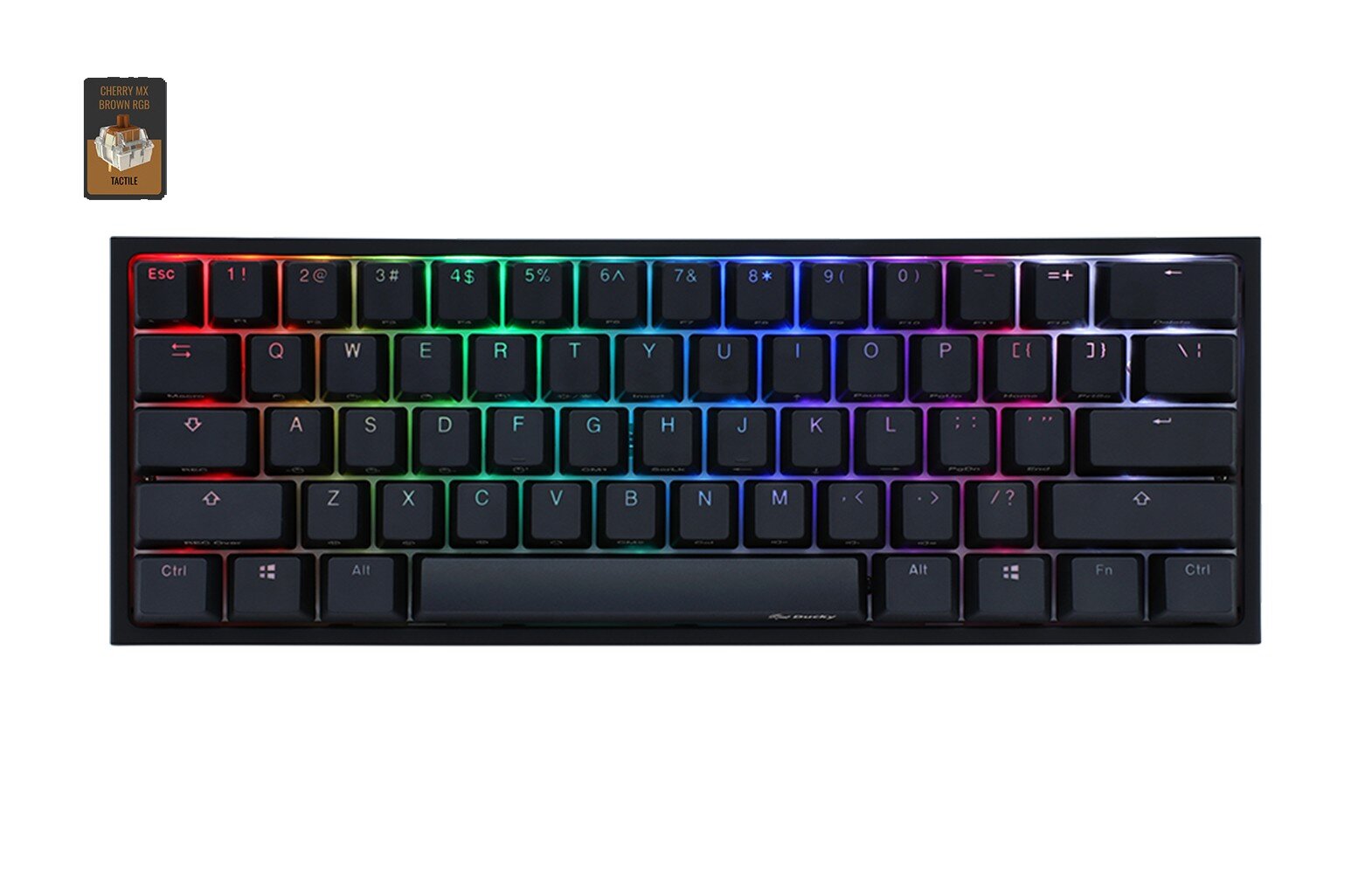 Ducky One 2 Mini RGB Black US Cherry MX Silent Red Switch kaina ir informacija | Klaviatūros | pigu.lt