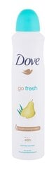Спрей Дезодорант Dove Go Fresh Pear & Aloe, 250 мл цена и информация | Дезодоранты | pigu.lt