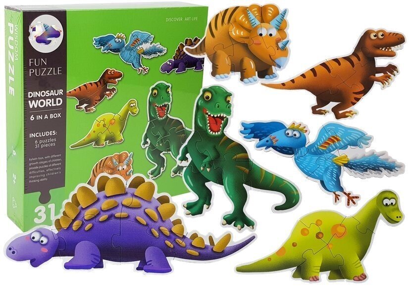 Dėlionė LeanToys "Dinozaurų pasaulis", 31 d. цена и информация | Dėlionės (puzzle) | pigu.lt
