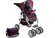Vaikiškas lėlių vežimėlis 2in1, juoda su rožine kaina ir informacija | Žaislai mergaitėms | pigu.lt