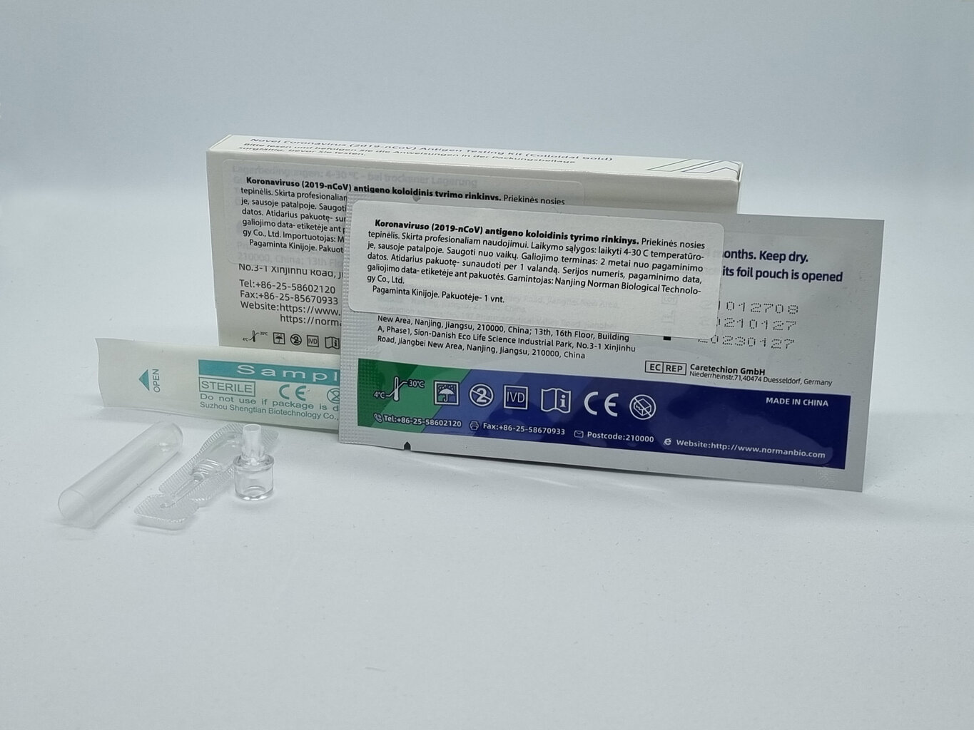 COVID-19 antigeno greitojo nustatymo nosiaryklės testas NORMAN, 3 vnt цена и информация | COVID-19 greitieji testai | pigu.lt