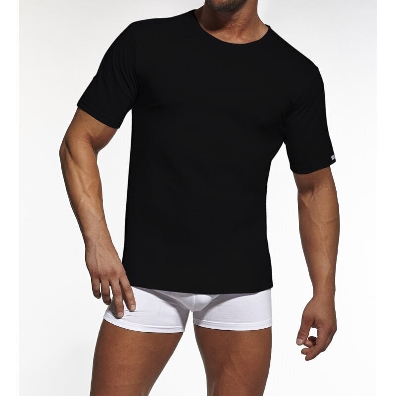 Klasikiniai vyrų marškinėliai Cornette Authentic 202 NEW, juodi kaina ir informacija | Vyriški marškinėliai | pigu.lt