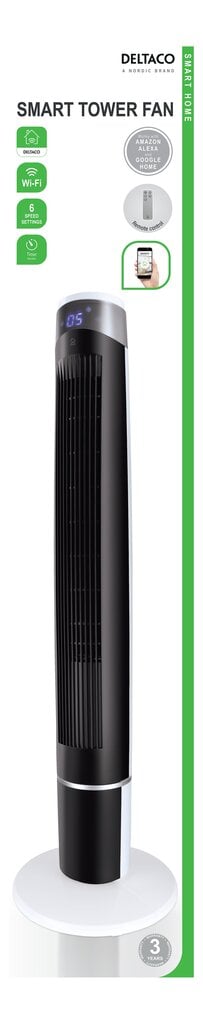 Ventiliatorius DELTACO SMART HOME 3 ventiliatoriaus rėžimai, 6 greičio nustatymai, juodas / SH-FT01 kaina ir informacija | Ventiliatoriai | pigu.lt