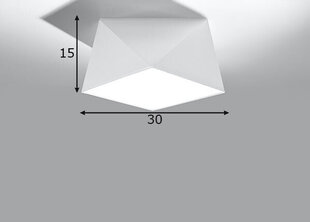 Sollux lubinis šviestuvas Hexa, baltas, 25 cm kaina ir informacija | Lubiniai šviestuvai | pigu.lt