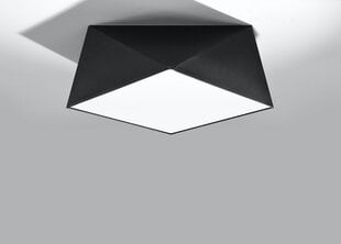 Sollux lubinis šviestuvas Hexa, juodas, 35 cm kaina ir informacija | Lubiniai šviestuvai | pigu.lt