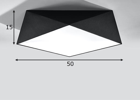 Sollux lubinis šviestuvas Hexa, juodas, 45 cm kaina ir informacija | Lubiniai šviestuvai | pigu.lt