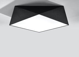 Sollux lubinis šviestuvas Hexa, juodas, 45 cm kaina ir informacija | Lubiniai šviestuvai | pigu.lt