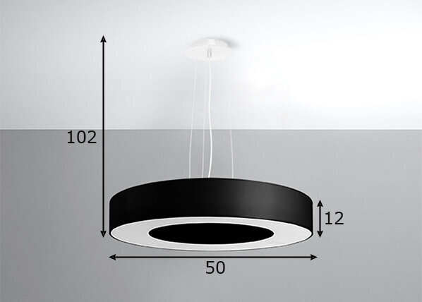Sollux šviestuvas Saturno Slim 50, juodas kaina ir informacija | Pakabinami šviestuvai | pigu.lt