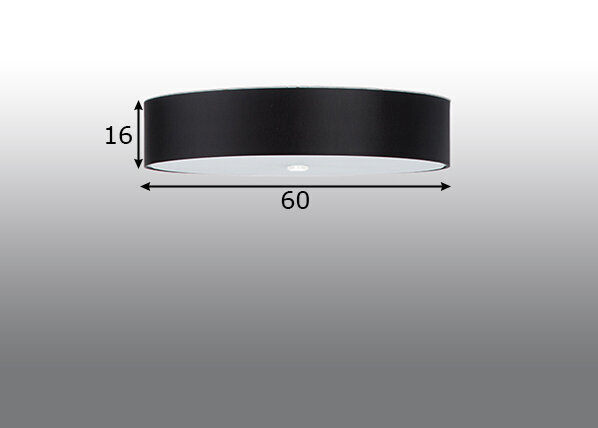 Sollux lubinis šviestuvas Skala, juodas, 60 cm цена и информация | Lubiniai šviestuvai | pigu.lt