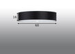 Sollux lubinis šviestuvas Skala, juodas, 60 cm kaina ir informacija | Lubiniai šviestuvai | pigu.lt